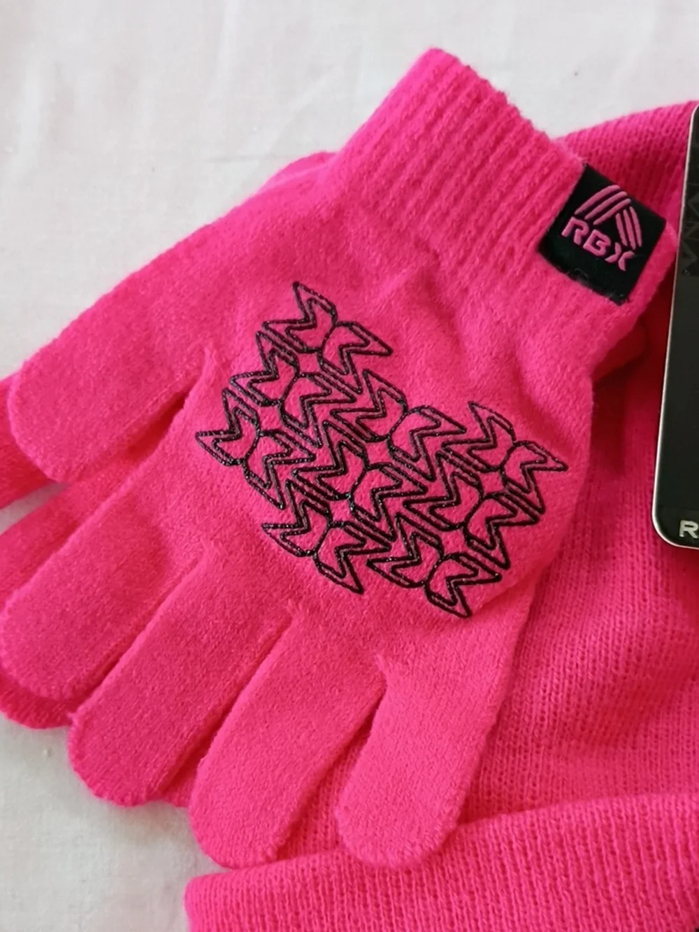 NWT RBX Girls Pink Beanie and Glove Set One Size Winter Outdoor